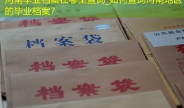 河南毕业档案在哪里查询_如何查询河南地区的毕业档案？