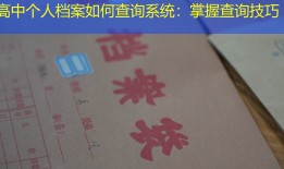 高中个人档案如何查询系统：掌握查询技巧