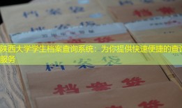 陕西大学学生档案查询系统：为你提供快速便捷的查询服务