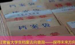 甘肃省大学生档案去向查询——探寻未来方向
