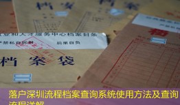 落户深圳流程档案查询系统使用方法及查询流程详解