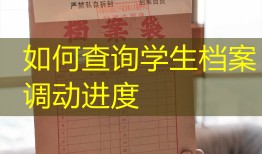 如何查询学生档案调动进度