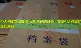 个人档案官网查询_发现自己的过去：查找个人档案的最佳途径