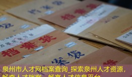 泉州市人才网档案查询_探索泉州人才资源，畅查人才档案，畅享人才信息平台。