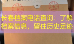 长春档案电话查询：了解档案信息，留住历史足迹