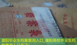 濮阳毕业生档案查询入口_濮阳高校毕业生档案查询入口来了！