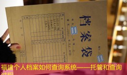 福建个人档案如何查询系统——托管和查询过程