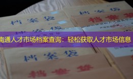 南通人才市场档案查询：轻松获取人才市场信息