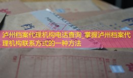 泸州档案代理机构电话查询_掌握泸州档案代理机构联系方式的一种方法