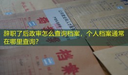 辞职了后政审怎么查询档案，个人档案通常在哪里查询？