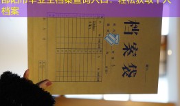 邵阳市毕业生档案查询入口：轻松获取个人档案