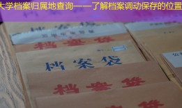 大学档案归属地查询——了解档案调动保存的位置