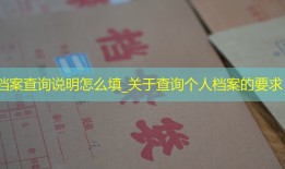 档案查询说明怎么填_关于查询个人档案的要求