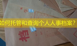 如何托管和查询个人人事档案？