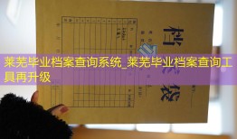 莱芜毕业档案查询系统_莱芜毕业档案查询工具再升级