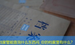档案管能查询什么东西吗_你的档案里有什么？