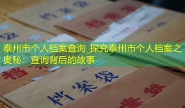泰州市个人档案查询_探究泰州市个人档案之奥秘：查询背后的故事