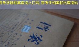 高考学籍档案查询入口网_高考生档案轻松查询站