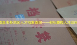 南昌市各地区人才档案查询——轻松掌握人才动向