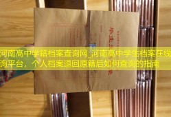 河南高中学籍档案查询网_河南高中学生档案在线查询平台，个人档案退回原籍后如何查询的指南