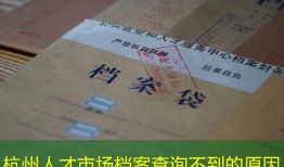 杭州人才市场档案查询不到的原因