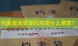 档案查询受理机构是什么意思？