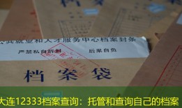 大连12333档案查询：托管和查询自己的档案