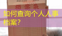 如何查询个人人事档案？