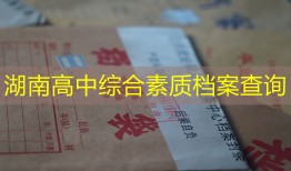 湖南高中综合素质档案查询