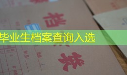 毕业生档案查询入选