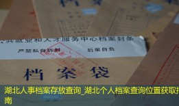 湖北人事档案存放查询_湖北个人档案查询位置获取指南