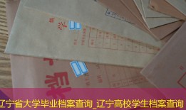 辽宁省大学毕业档案查询_辽宁高校学生档案查询