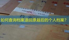 如何查询档案退回原籍后的个人档案？