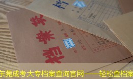 东莞成考大专档案查询官网——轻松查档案