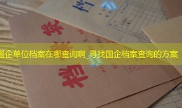 国企单位档案在哪查询啊_寻找国企档案查询的方案