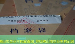 佛山市毕业生档案查询_寻找佛山市毕业生的记录