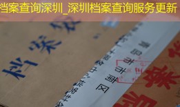 档案查询深圳_深圳档案查询服务更新