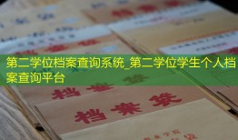 第二学位档案查询系统_第二学位学生个人档案查询平台