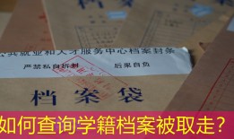 如何查询学籍档案被取走？