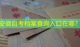 安徽自考档案查询入口在哪？