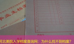 河北美院入学档案查询网：为什么找不到档案？