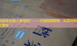 档案能否线上查询到？——打破纸质限制，实现档案线上查询