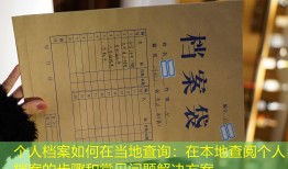 个人档案如何在当地查询：在本地查阅个人档案的步骤和常见问题解决方案