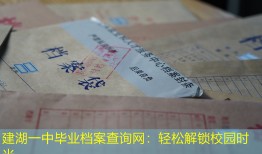 建湖一中毕业档案查询网：轻松解锁校园时光
