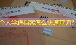 个人学籍档案怎么快速查询？