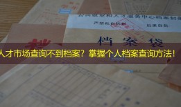 人才市场查询不到档案？掌握个人档案查询方法！
