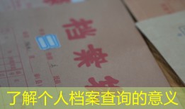 了解个人档案查询的意义