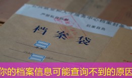 你的档案信息可能查询不到的原因