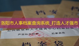 洛阳市人事档案查询系统_打造人才强市