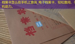 档案卡怎么在手机上查询_电子档案卡，轻松查阅，手机助力。